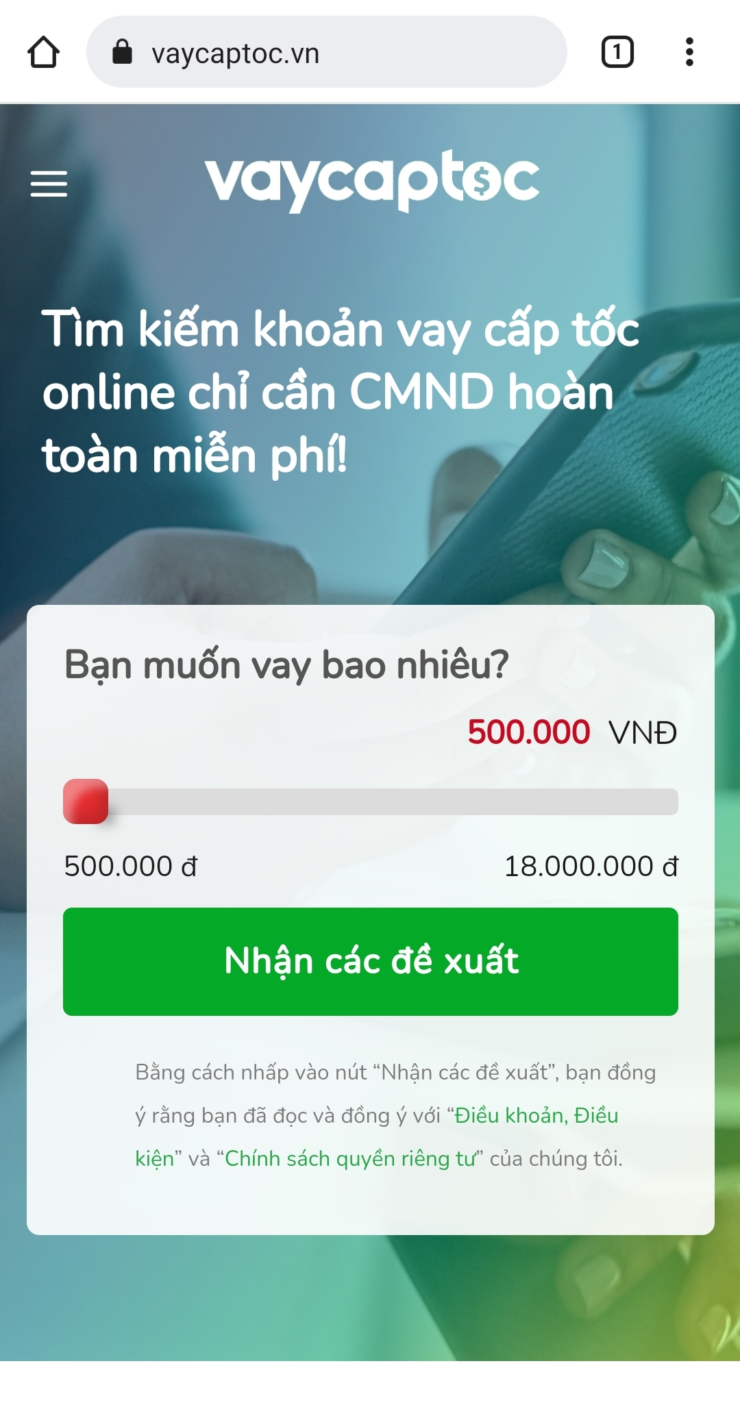 Hướng dẫn vay tiền online 0% lãi trên vaycaptoc.vn